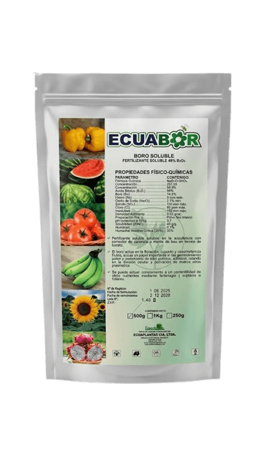 Ecuabor, fertilizante hidrosoluble Ecuaplantas para riego y fertirrigación